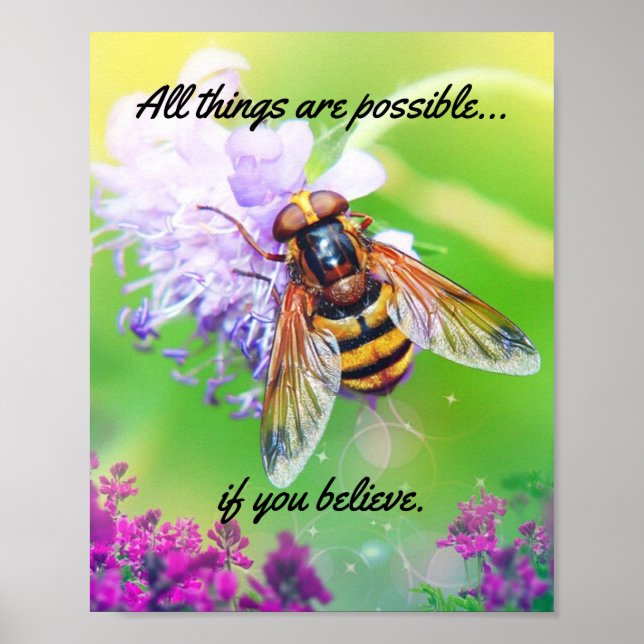 Póster Todas las cosas son posibles Bumble Bee Quote Matt (Frente)