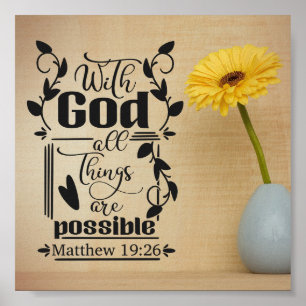 Póster Todas las cosas son posibles Mateo 19:26