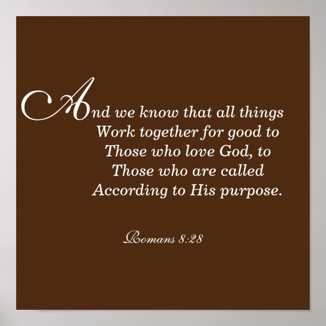 Póster Todas las cosas Trabajar juntos para bien (Frente)