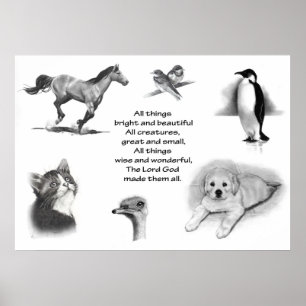 PÓSTER TODAS LAS CRIATURAS GRANDES Y PEQUEÑAS: DIBUJOS DE