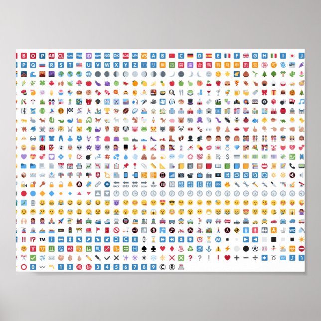 Póster Todas las emojis de Twitter en este poster (Frente)