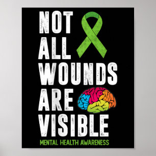 Póster Todas Las Heridas No Son Conciencia Visible Sobre