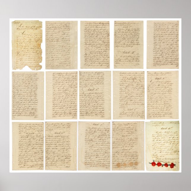 Póster Todas las páginas del Tratado de París de la Revol (Frente)