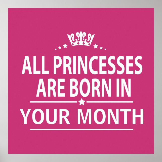 Póster Todas las princesas nacidas en (Frente)