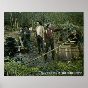 Póster Todavía alcohol ilegal en el viejo vintage 1908 de