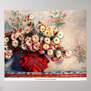 Póster todavía crisantemos de la vida de Claude Monet
