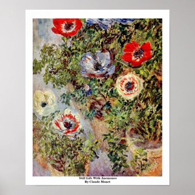 Póster Todavía La Vida Con Anemones De Claude Monet (Frente)