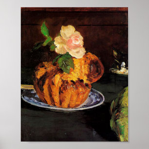 Póster Todavía la vida con Brioche por Édouard Manet