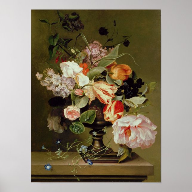 Póster Todavía la vida con flores (Frente)