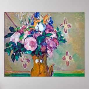 Póster Todavía la vida con flores, Paul Cezanne