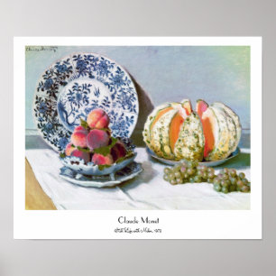 Póster Todavía la vida con Melon, Claude Monet, 1872