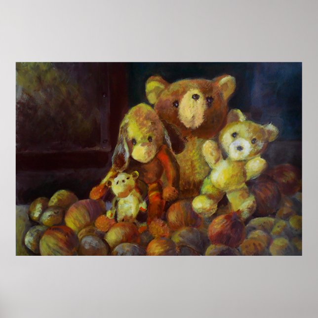 Póster Todavía la vida con Teddy Bears (Frente)