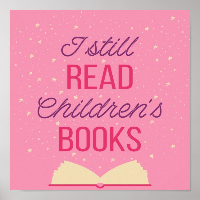 Póster Todavía leo libros para niños III (Frente)