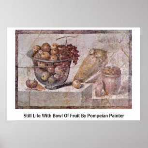 Póster Todavía vida con el cuenco de fruta del pintor de