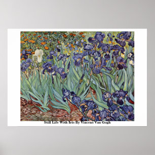 Póster Todavía vida con el iris de Vincent van Gogh