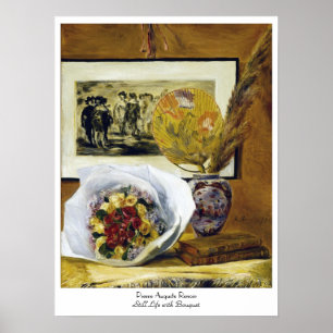 Póster Todavía vida con el ramo Pedro Auguste Renoir