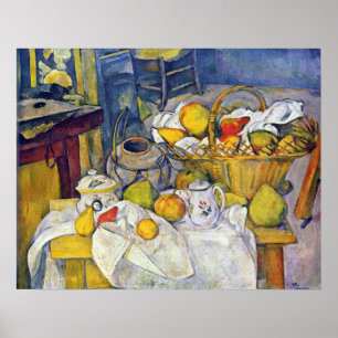 Póster Todavía vida con la cesta de fruta de Paul Cezanne