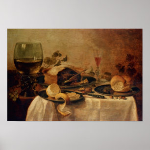 Póster Todavía vida con la empanada de la fruta, 1635