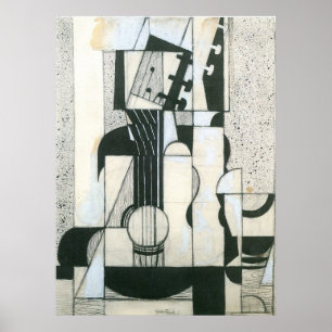 Póster Todavía vida con la guitarra de Juan Gris