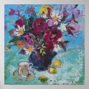 Póster Todavía vida con la taza de té 2013