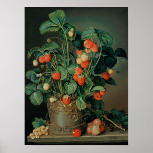 Póster Todavía vida con las fresas