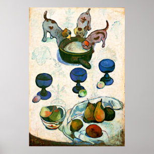 Póster Todavía vida con tres perritos, Paul Gauguin