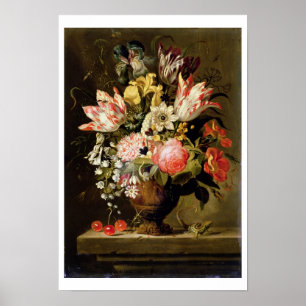 Póster Todavía vida de flores en un florero con un