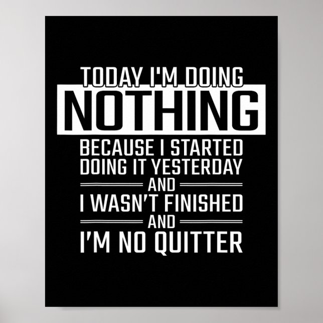 Póster Today I'm Doing Nothing - Funny Lazy People Christ (Frente)
