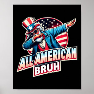 Póster Todo Americano Hermano Americano Bandera De Estado