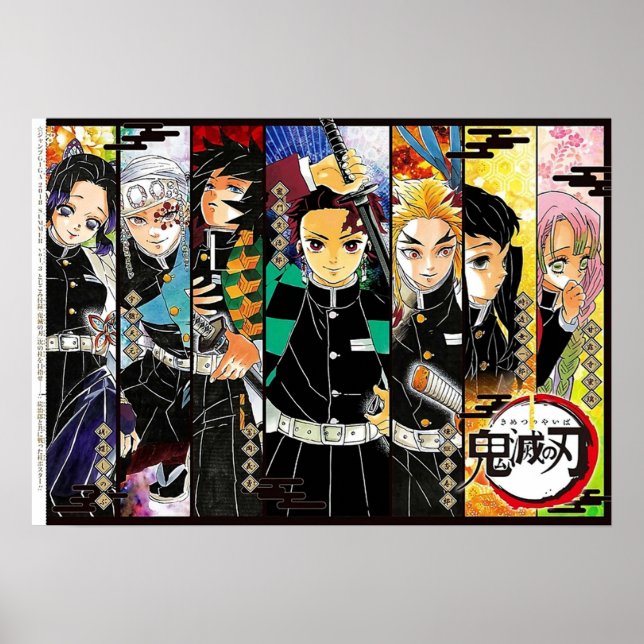 Póster todo caracter kimestu no yaiba (Frente)