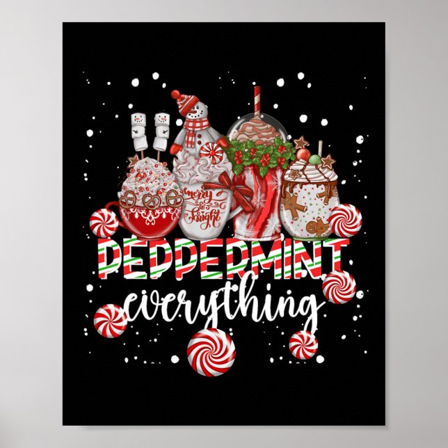 Póster Todo de Café Chocolate Menta de Navidad (Frente)