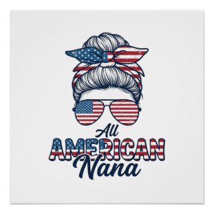 Póster Todo diseño vectorial de Nana Patriótica Americana