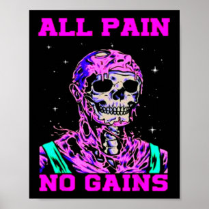 Póster Todo dolor sin ganancias Fitness levantamiento de