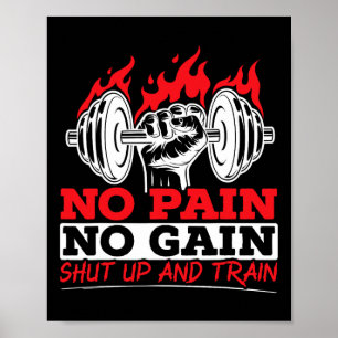 Póster Todo Dolor Sin Ganancias Gimnasio Levantamiento de