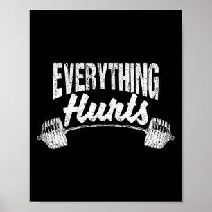 Póster Todo Duele Funny Gym Workout Atlete Persona