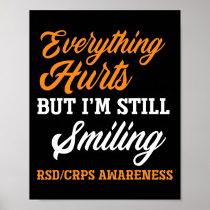 Póster Todo duele, todavía estoy sonriendo con Rsd Crps A