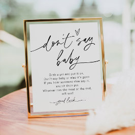 Póster TODO EL MOMENTO No digas Rótulo de juego para bebé