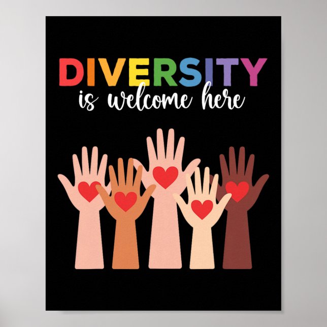 Póster Todo El Mundo Es Bienvenidos Aquí La Diversidad Es (Frente)