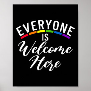 Póster Todo El Mundo Es Bienvenidos Aquí Orgullo Gay Bise