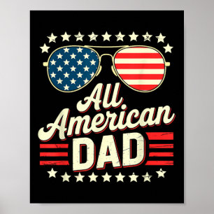 Póster Todo el padre americano Retro bandera de Estados U