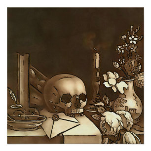 Póster Todo en arte de contorno negro vanidad