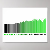 Todo es música Cita Código de barras verde Ecualiz