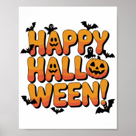 Póster Todo gran Halloween comienza con una sonrisa y una