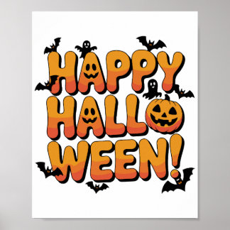 Póster Todo gran Halloween comienza con una sonrisa y una