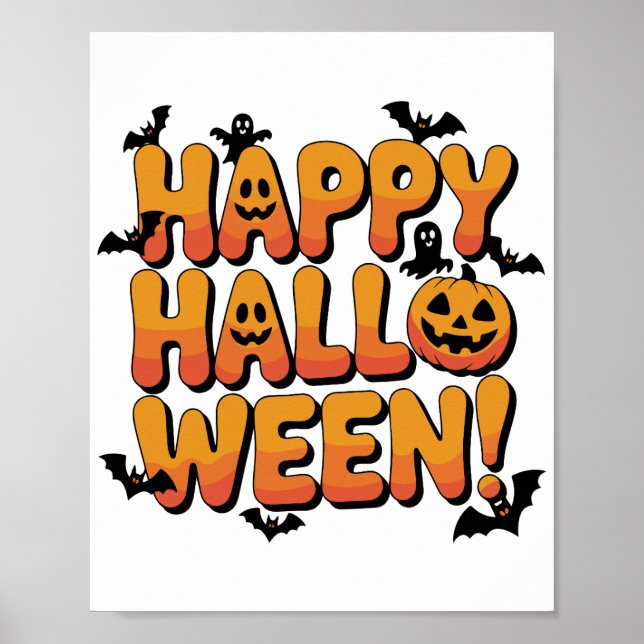 Póster Todo gran Halloween comienza con una sonrisa y una (Frente)