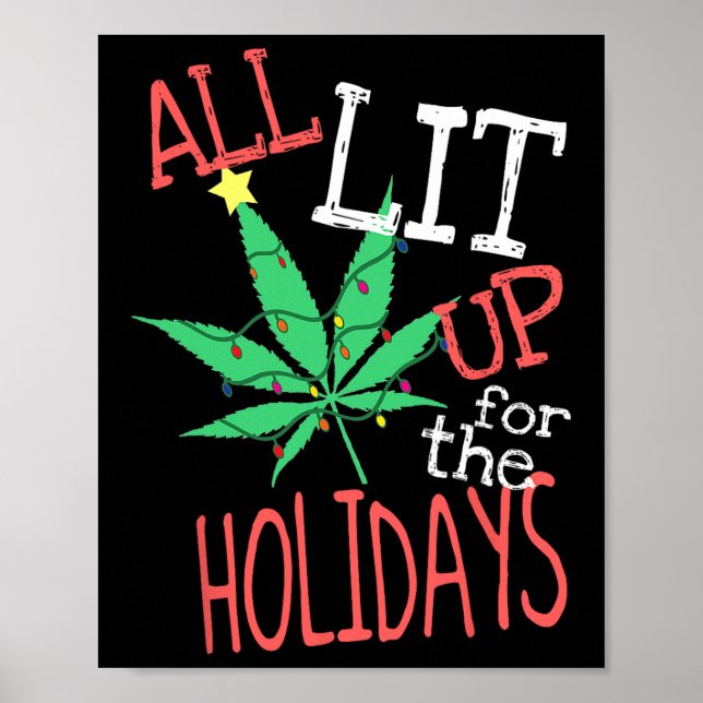 Póster Todo Iluminado Para Las Vacaciones Funny Weed Navi (Frente)