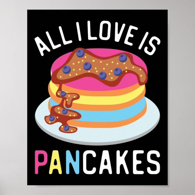 Póster Todo Lo Que Me Encanta Son Panqueques Pansexuales  (Frente)