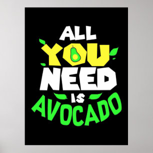 Póster Todo Lo Que Necesitas Es Aguacate