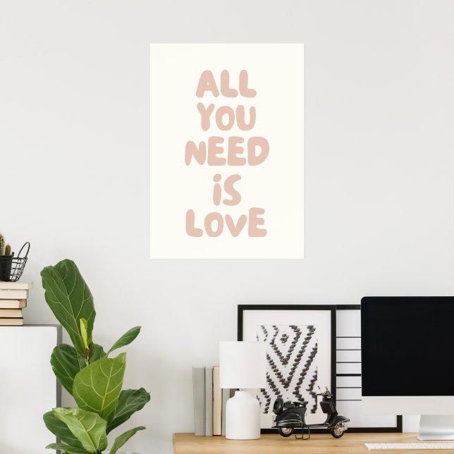 Póster Todo lo que necesitas es amor (Oficina en casa)