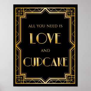 Póster Todo Lo Que Necesitas Es Amor Boda Rótulo Gatsby
